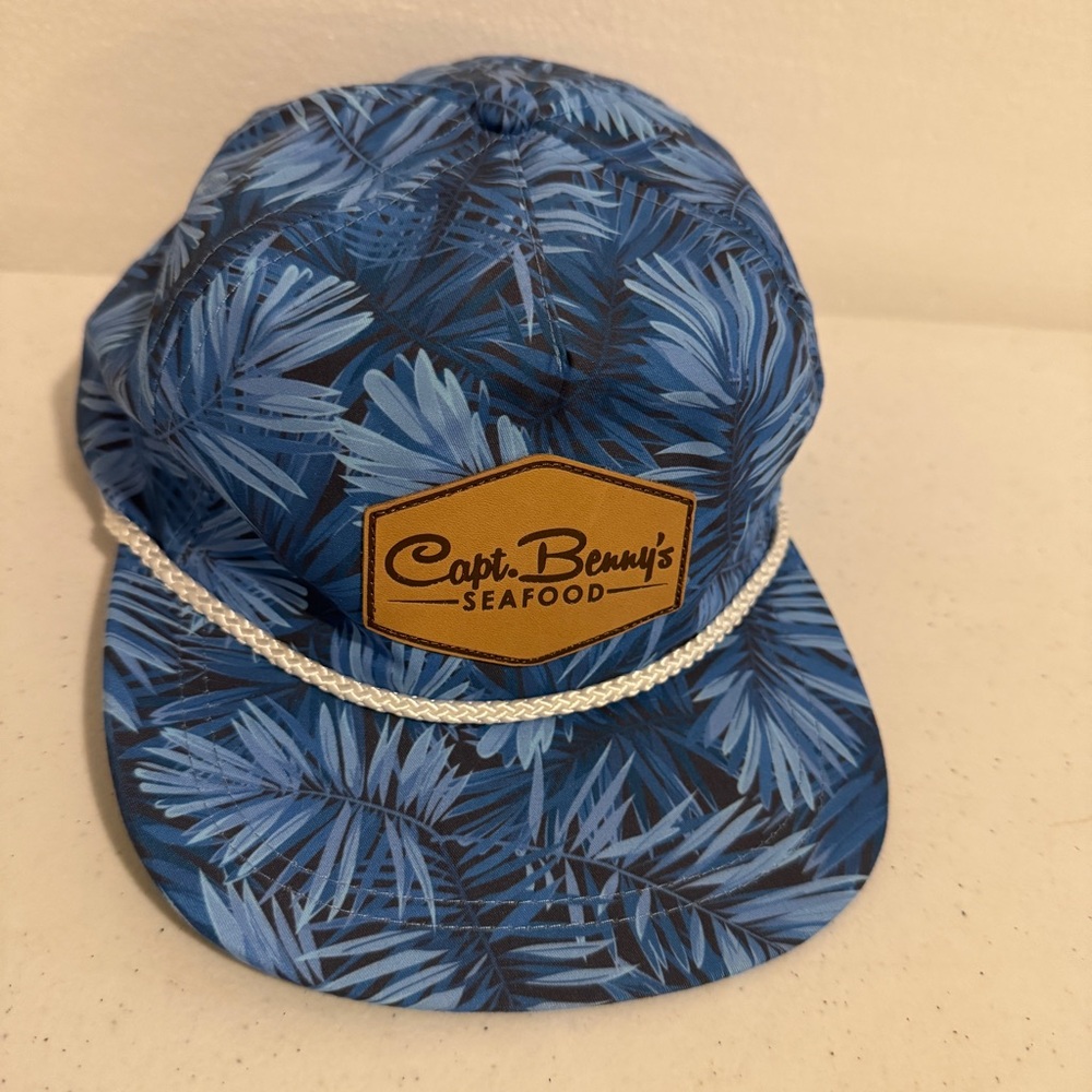 Imperial Mens Aloha Rope Cap Hat Structured Capt. Benny's SEAFOOD One Size Beach